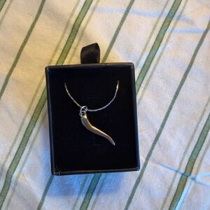 Sterling Silver Horn Pendant Necklace
